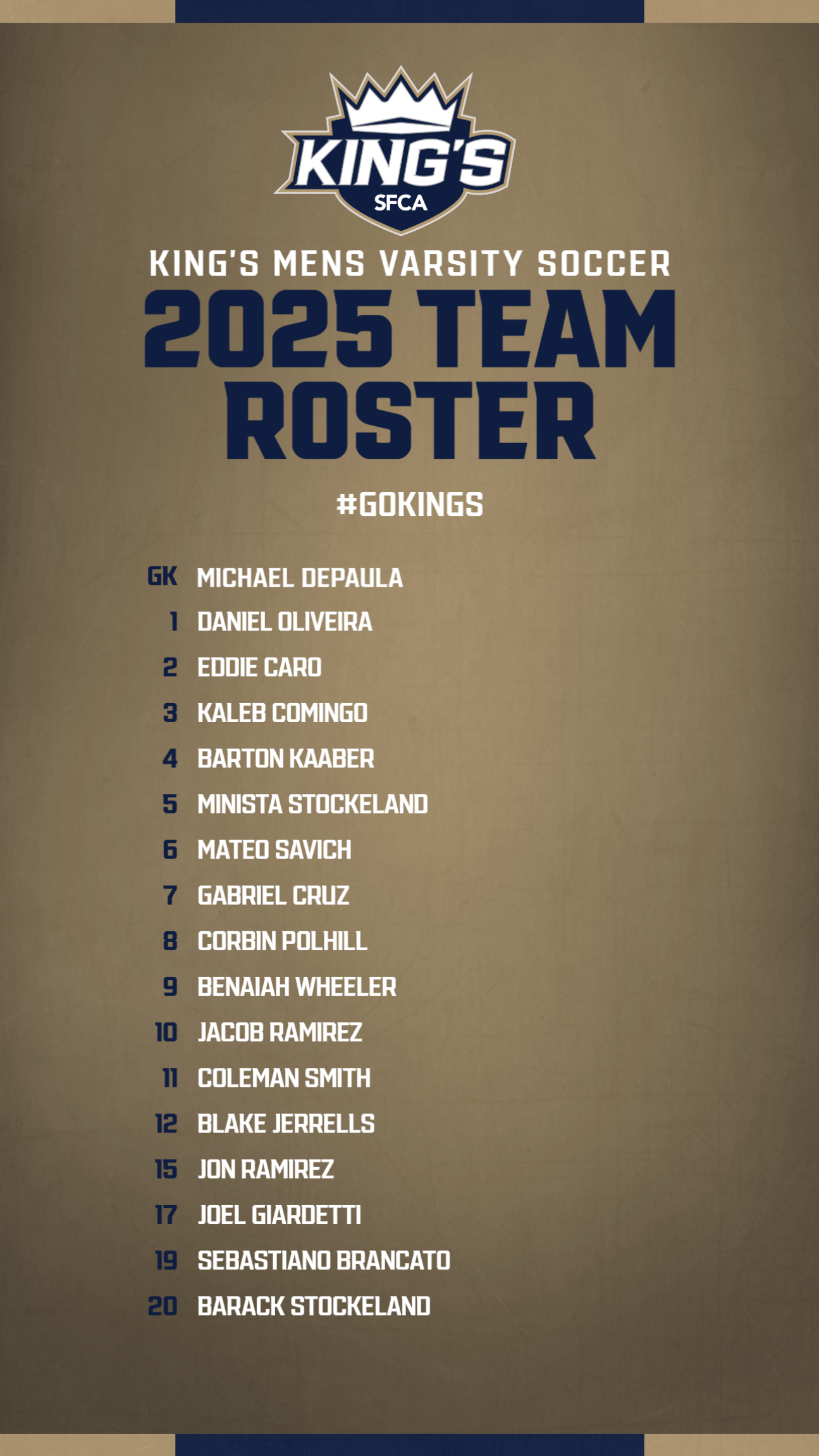 2024 Varsity Soccer roster