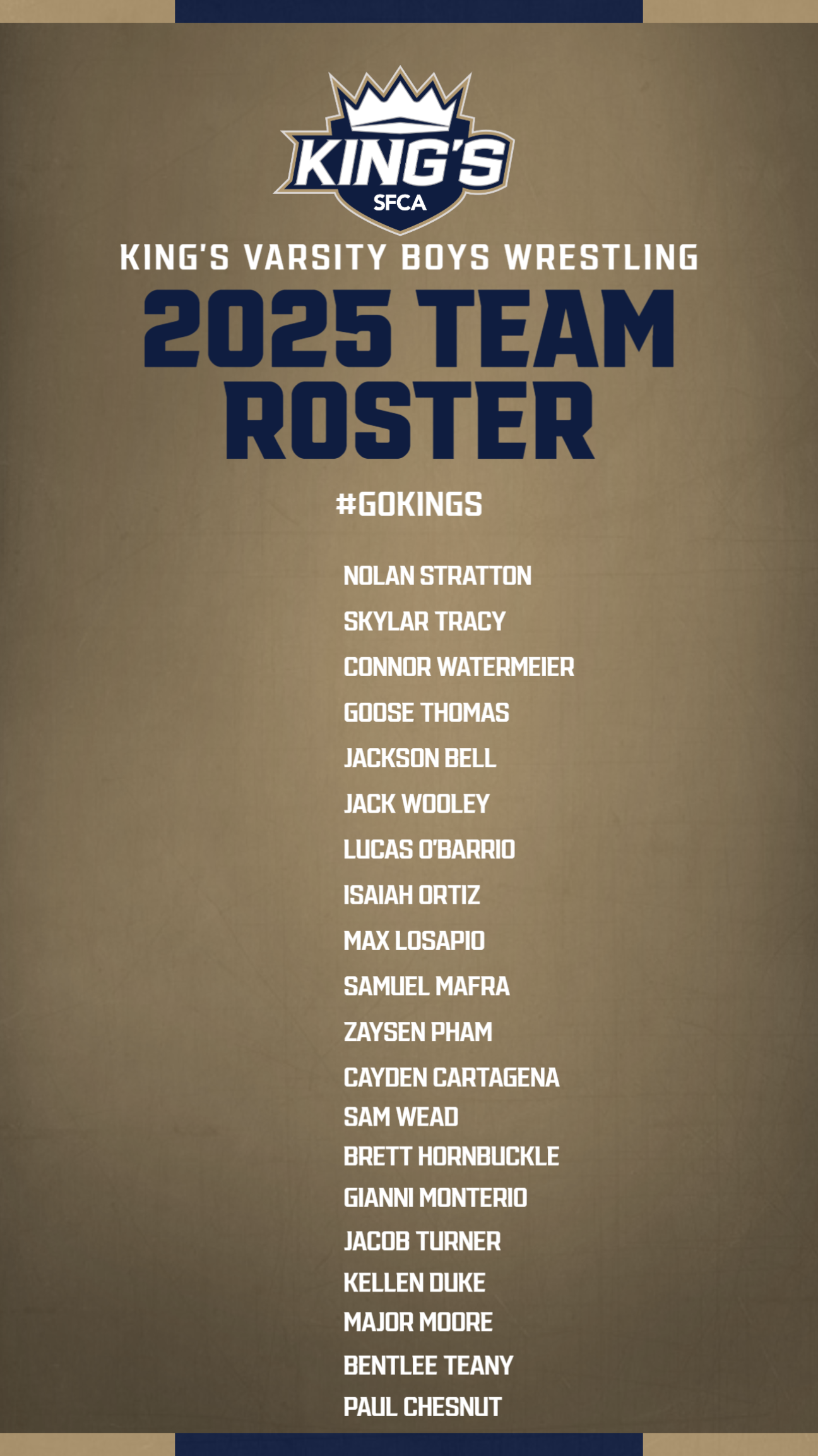 2024 Varsity Wrestling roster